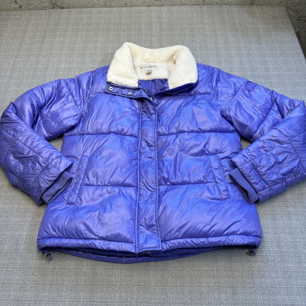 Koolaburra by UGG‎ Womens Medium Purple Puffer Jacket Faux Sherpa Lined Collar *